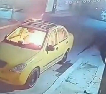 لقطة من كاميرا مراقبة تظهر عجلة في أحد شوارع غربي بغداد 