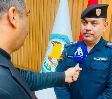 مسؤول في وزارة الداخلية العراقية يتحدث لوسائل الإعلام 